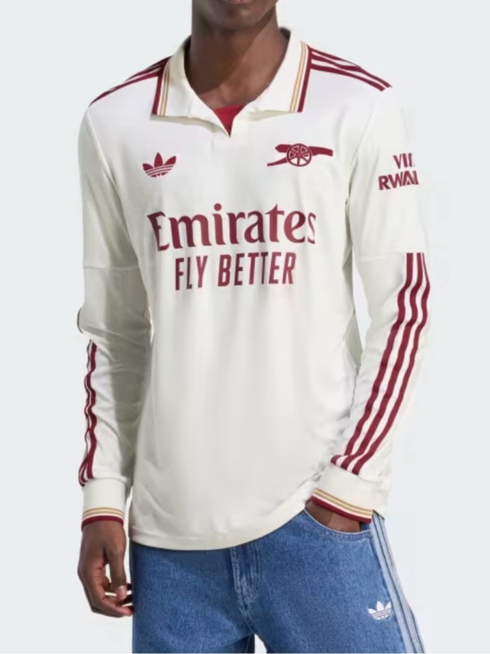 Adidas  Arsenal 25/26 Long Sleeve Third Jersey Beige Large NWT IN PACKAGE